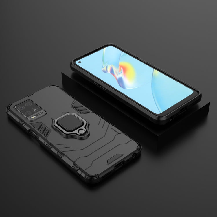 For OPPO A54 4G Shockproof PC + TPU Protective Case with Magnetic Ring Holder(Black) - OPPO Cases by PMC TechLife | Online Shopping South Africa | PMC TechLife | Buy Now Pay Later Mobicred