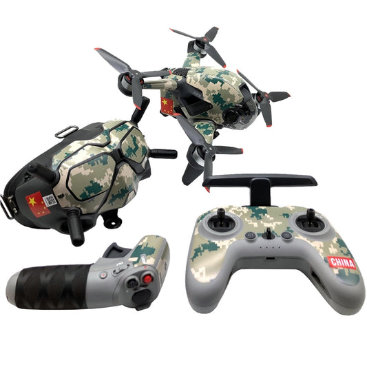 FPV-TZ-SF 4 in 1 Waterproof Anti-Scratch Decal Skin Wrap Stickers Personalized Film Kits for DJI FPV Drone & Goggles V2 & Remote Control & Rocker(Camouflage Green) - Protective Film & Stickers by PMC Jewellery | Online Shopping South Africa | PMC Jewellery | Buy Now Pay Later Mobicred