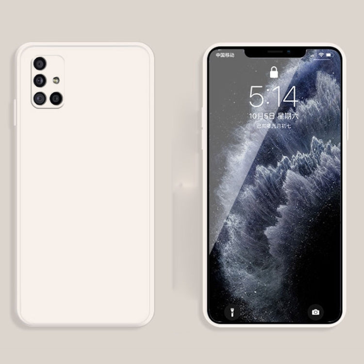 For Samsung Galaxy M51 Solid Color Imitation Liquid Silicone Straight Edge Dropproof Full Coverage Protective Case(White) - Galaxy Phone Cases by PMC TechLife | Online Shopping South Africa | PMC TechLife | Buy Now Pay Later Mobicred