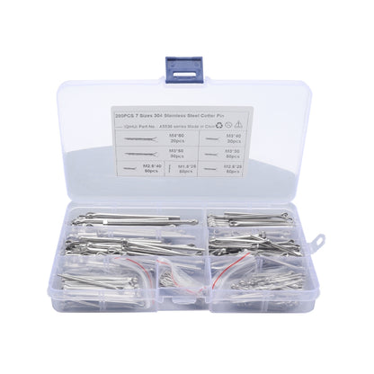 A5536 280 PCS Car U-shape 304 Stainless Steel Cotter Pin Clip Key Fastner Fitting Assortment Kit - Booster Cable & Clip by PMC Jewellery | Online Shopping South Africa | PMC Jewellery | Buy Now Pay Later Mobicred