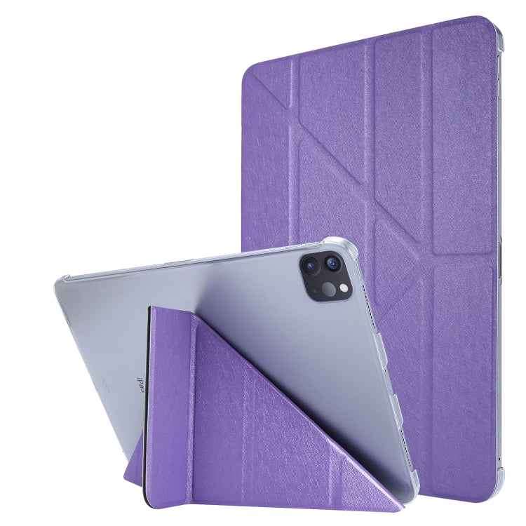 For iPad Air 13 2024 / iPad Pro 12.9 2022 / 2021 Silk Texture Horizontal Deformation Flip Leather Tablet Case with Holder(Purple) - iPad Pro 12.9 (2022/2021) Cases by PMC Jewellery | Online Shopping South Africa | PMC Jewellery | Buy Now Pay Later Mobicred