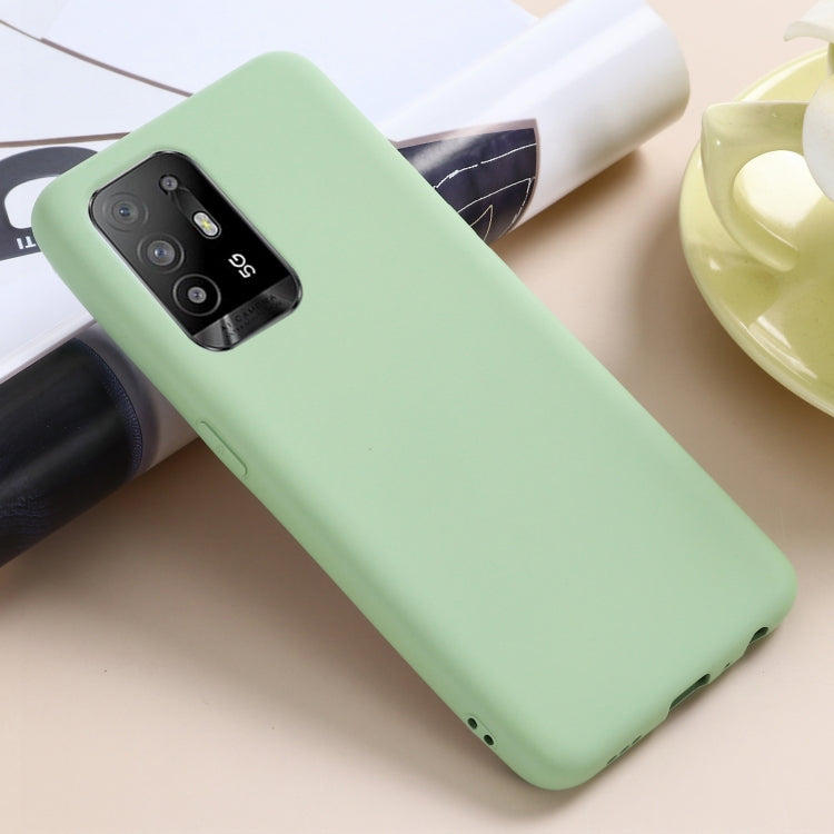 For OPPO F19 Pro+ 5G / A94 5G / Reno5 Z Pure Color Liquid Silicone Shockproof Full Coverage Case(Green) - OPPO Cases by PMC Jewellery | Online Shopping South Africa | PMC Jewellery | Buy Now Pay Later Mobicred