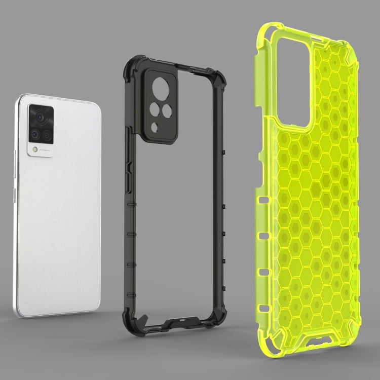 For vivo V21 Shockproof Honeycomb PC + TPU Case(Red) - vivo Cases by PMC TechLife | Online Shopping South Africa | PMC TechLife | Buy Now Pay Later Mobicred