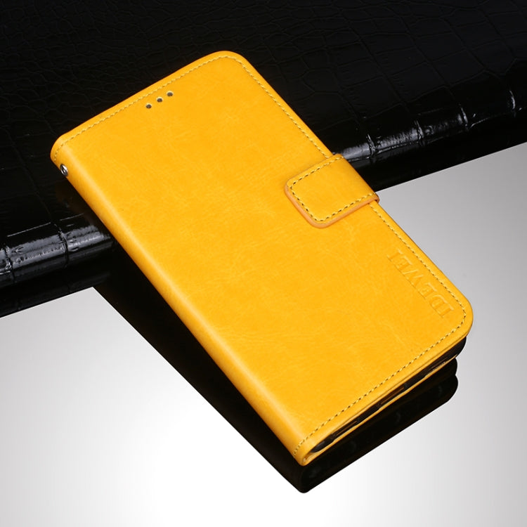 For Sharp Aquos R6 idewei Crazy Horse Texture Horizontal Flip Leather Case with Holder & Card Slots & Wallet(Yellow) - More Brand by idewei | Online Shopping South Africa | PMC Jewellery | Buy Now Pay Later Mobicred