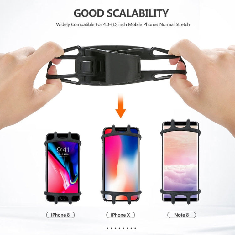 Silica Gel Bicycle Universal Phone Holder(Black) - Holders by PMC TechLife | Online Shopping South Africa | PMC TechLife | Buy Now Pay Later Mobicred