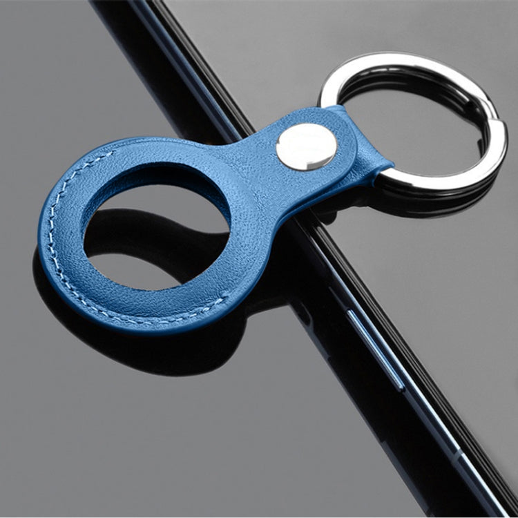 Mutural PU Leather Protective Case with Key Ring for AirTag(Dark Blue) - Other by Mutural | Online Shopping South Africa | PMc TechLife | Buy Now Pay Later Mobicred