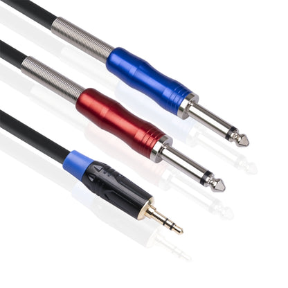 TC195BULS01-50 3.5mm Male to Dual 6.35mm Mono Male Audio Cable, Length:5m - Microphone Audio Cable & Connector by PMC Jewellery | Online Shopping South Africa | PMC Jewellery | Buy Now Pay Later Mobicred