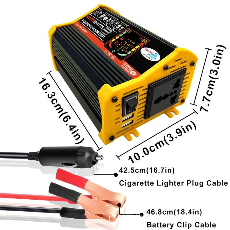 Legend III Generation DC12V to AC220V 6000W Modified Square Wave Car Power Inverter with LED Display(Black) - Modified Square Wave by PMC TechLife | Online Shopping South Africa | PMC TechLife | Buy Now Pay Later Mobicred