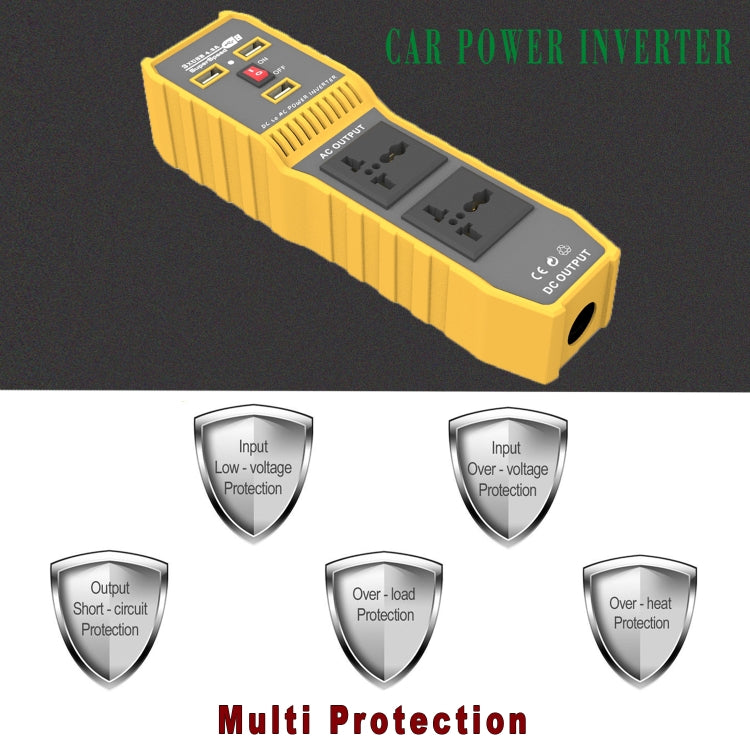 12V to 110V 300W Car Power Inverter with Three USB - Modified Square Wave by PMC TechLife | Online Shopping South Africa | PMC TechLife | Buy Now Pay Later Mobicred