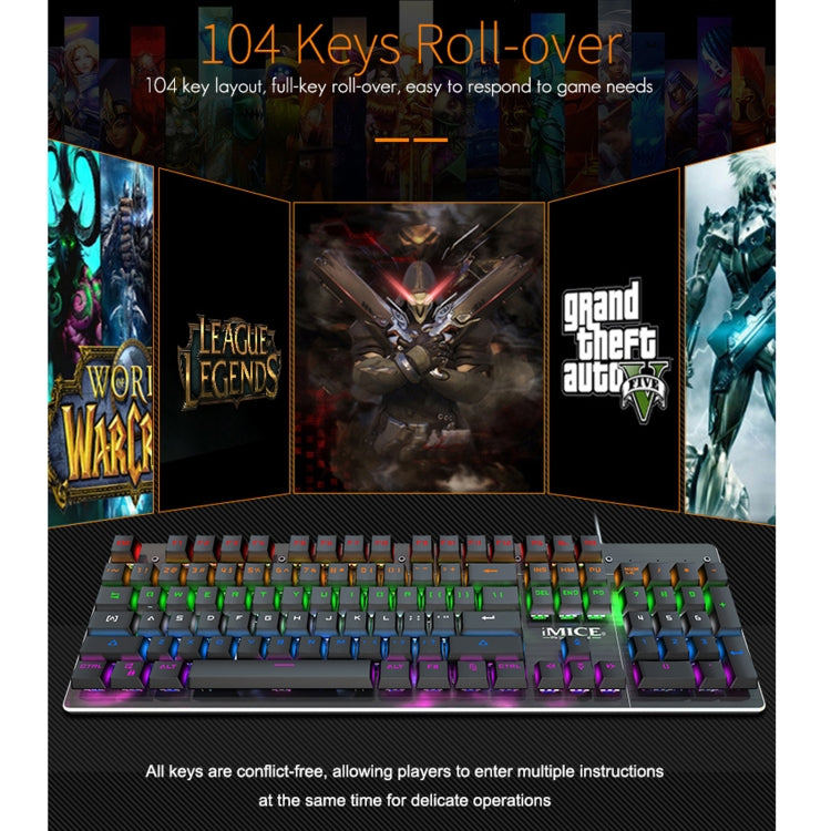 iMICE MK-X80 104 Keys Mechanical Blue-axis Backlight Wired Gaming Keyboard - Wired Keyboard by iMICE | Online Shopping South Africa | PMC Jewellery | Buy Now Pay Later Mobicred