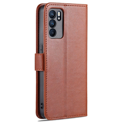 For OPPO Reno6 / Reno6 Pro 5G AZNS Sheepskin Texture Horizontal Flip Leather Case with Holder & Card Slots & Wallet(Brown) - OPPO Cases by AZNS | Online Shopping South Africa | PMC Jewellery | Buy Now Pay Later Mobicred