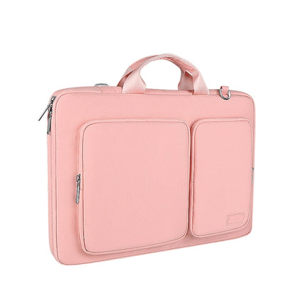 ST11 Polyester Thickened Laptop Bag with Detachable Shoulder Strap, Size:14.1-15.4 inch(Pink) - 15 inch by PMC Jewellery | Online Shopping South Africa | PMC Jewellery | Buy Now Pay Later Mobicred