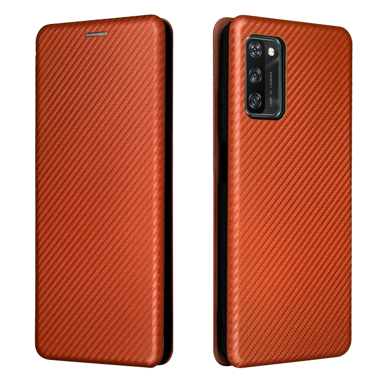 For Blackview A100 Carbon Fiber Texture Horizontal Flip TPU + PC + PU Leather Case with Card Slot(Brown) - More Brand by PMC Jewellery | Online Shopping South Africa | PMC Jewellery | Buy Now Pay Later Mobicred