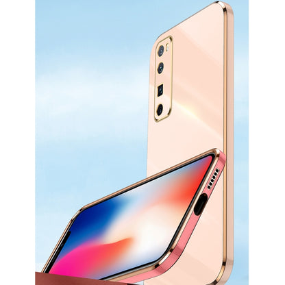 For Huawei nova 7 5G XINLI Straight 6D Plating Gold Edge TPU Shockproof Case with Ring Holder(Black) - Huawei Cases by XINLI | Online Shopping South Africa | PMC Jewellery | Buy Now Pay Later Mobicred