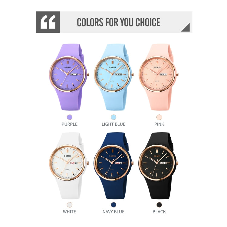 SKMEI 1747 Simple Bar scale Dial Silicone Strap Quartz Watch for Ladies(White) - free shipping - PMC TechLife - Order now!