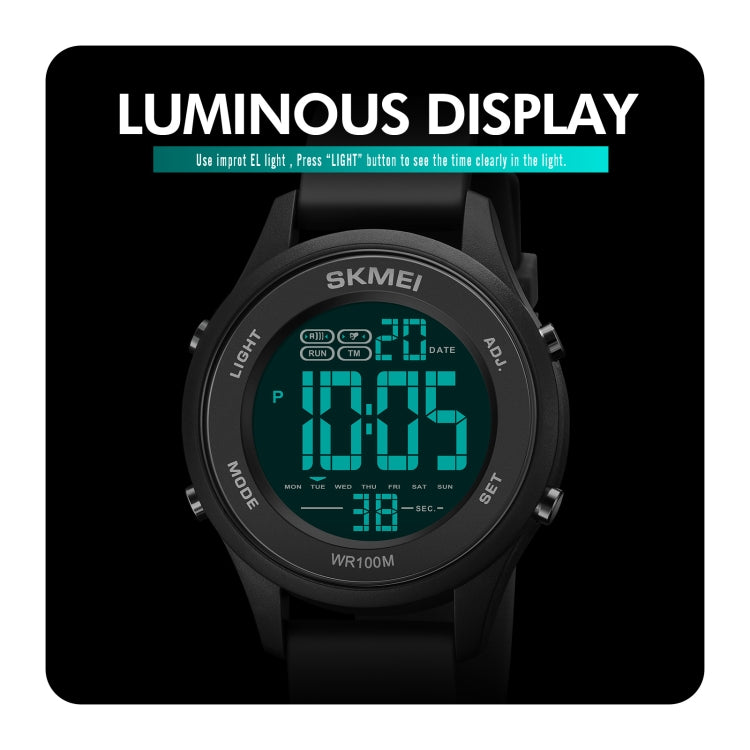 SKMEI 1758 Multifunctional LED Digital Display Luminous Silicone Strap Electronic Watch(Dark Blue) - free shipping - PMC TechLife - Order now!