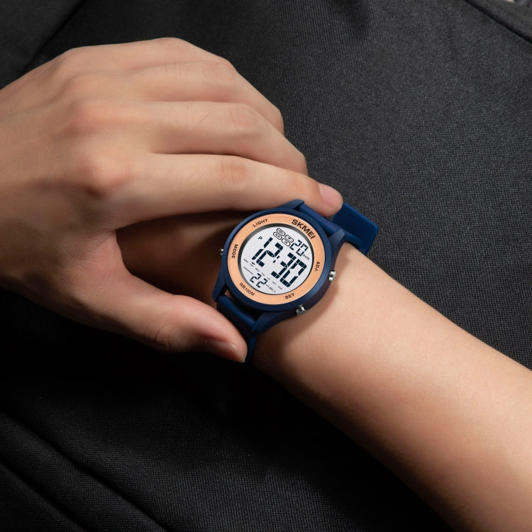 SKMEI 1758 Multifunctional LED Digital Display Luminous Silicone Strap Electronic Watch(Dark Blue) - free shipping - PMC TechLife - Order now!