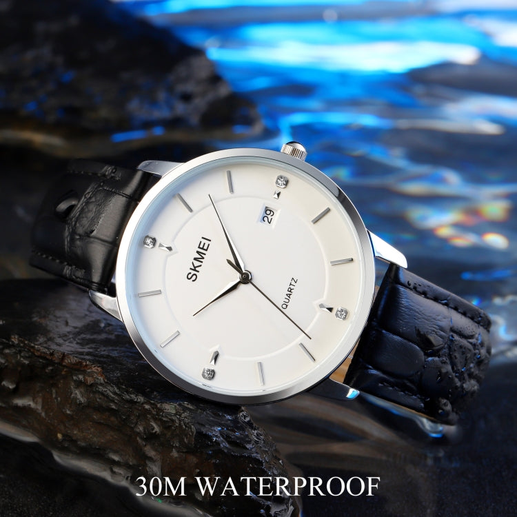SKMEI 1801 Men Casual Calendar Quartz Watch(Silver Black) - free shipping - PMC TechLife - Order now!