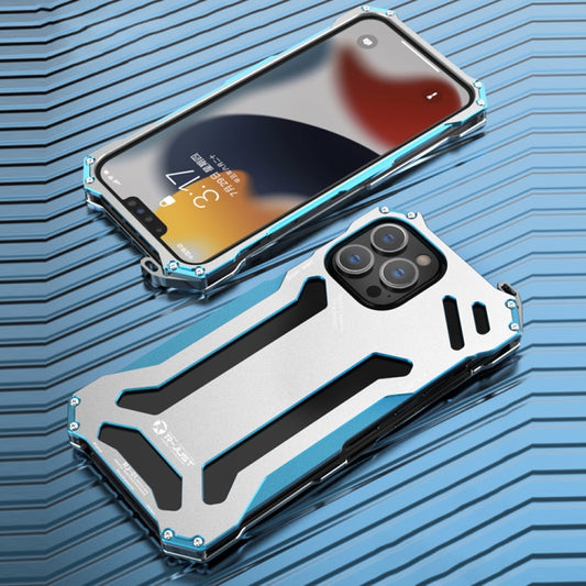 For iPhone 13 mini R-JUST Shockproof Armor Metal Protective Case (Blue) - iPhone 13 mini Cases by R-JUST | Online Shopping South Africa | PMC Jewellery