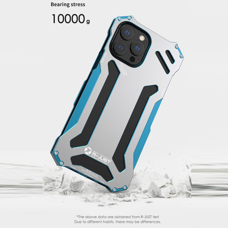 For iPhone 13 Pro Max R-JUST Shockproof Armor Metal Protective Case (Blue) - iPhone 13 Pro Max Cases by R-JUST | Online Shopping South Africa | PMC Jewellery