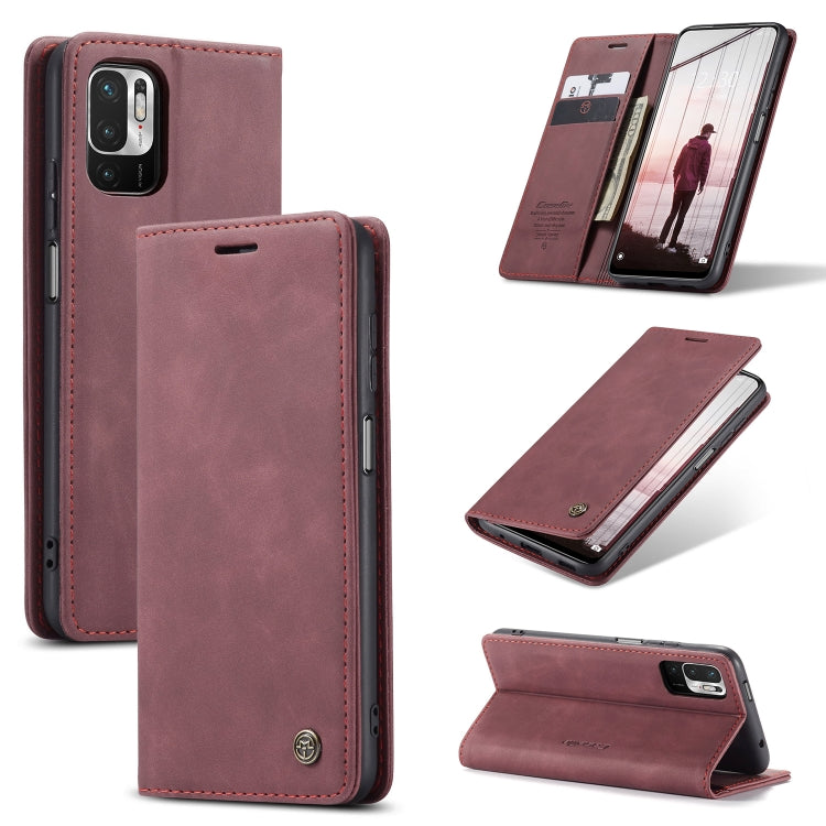 CaseMe 013 Multifunctional Horizontal Flip Leather Case with Holder & Card Slot & Wallet For Xiaomi Redmi Note 10 5G(Wine Red) - Xiaomi Cases by CaseMe | Online Shopping South Africa | PMC Jewellery | Buy Now Pay Later Mobicred