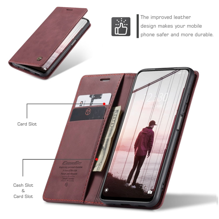 CaseMe 013 Multifunctional Horizontal Flip Leather Case with Holder & Card Slot & Wallet For Xiaomi Redmi Note 10 5G(Wine Red) - Xiaomi Cases by CaseMe | Online Shopping South Africa | PMC Jewellery | Buy Now Pay Later Mobicred