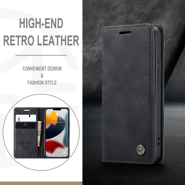 For iPhone 13 CaseMe-013 Multifunctional Retro Frosted Horizontal Flip Leather Case with Card Slot & Holder & Wallet(Black) - iPhone 13 Cases by CaseMe | Online Shopping South Africa | PMC Jewellery | Buy Now Pay Later Mobicred