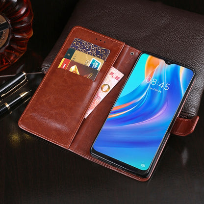 idewei Crazy Horse Texture Horizontal Flip Leather Case with Holder & Card Slots & Wallet For Tecno Spark 7P(Black) - Tecno Cases by idewei | Online Shopping South Africa | PMC Jewellery | Buy Now Pay Later Mobicred