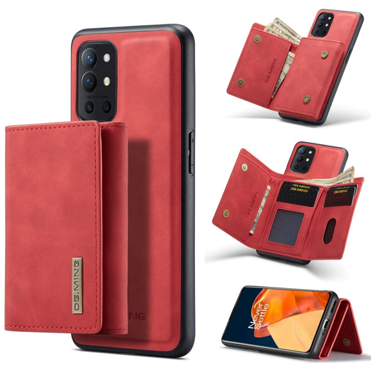 DG.MING M1 Series 3-Fold Multi Card Wallet  Back Cover Shockproof Case with Holder Function For OnePlus 9R(Red) - OnePlus Cases by DG.MING | Online Shopping South Africa | PMC Jewellery | Buy Now Pay Later Mobicred