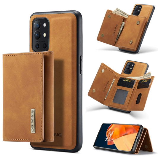 DG.MING M1 Series 3-Fold Multi Card Wallet  Back Cover Shockproof Case with Holder Function For OnePlus 9R(Brown) - OnePlus Cases by DG.MING | Online Shopping South Africa | PMC Jewellery | Buy Now Pay Later Mobicred