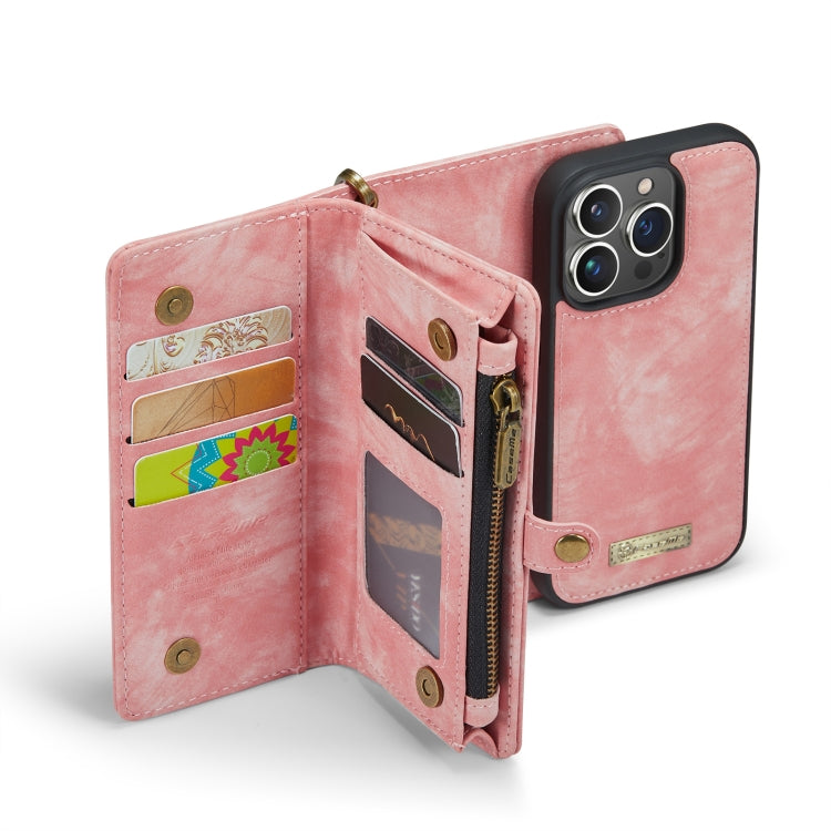 For iPhone 13 Pro Max CaseMe-008 Detachable Multifunctional Horizontal Flip Leather Case(Pink) - iPhone 13 Pro Max Cases by CaseMe | Online Shopping South Africa | PMC Jewellery | Buy Now Pay Later Mobicred