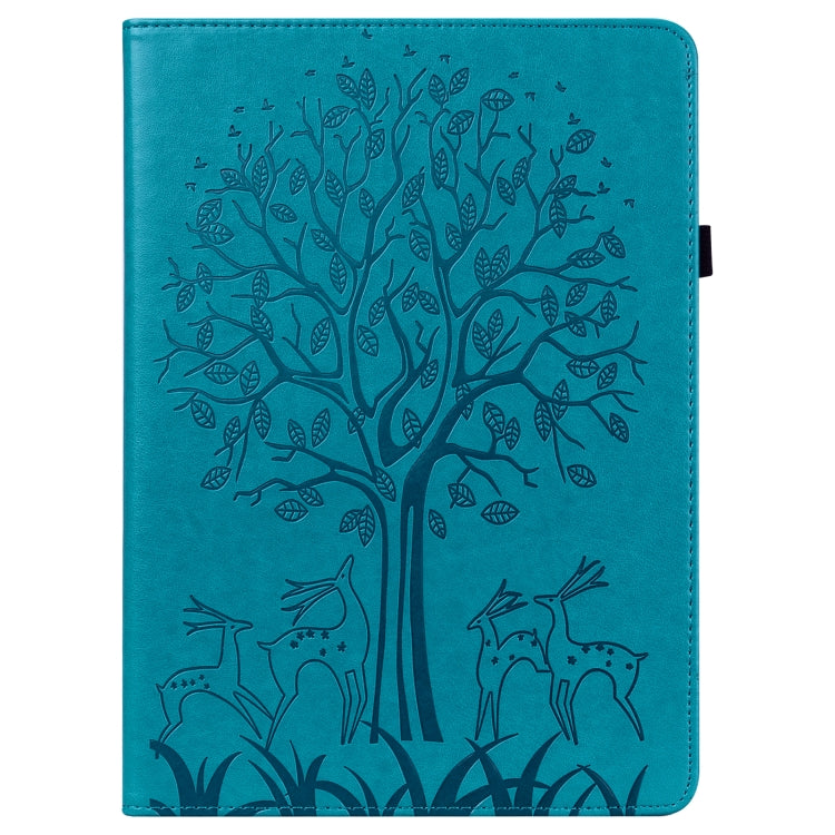 For Huawei MatePad 11 2021 Tree & Deer Pattern Pressed Printing Horizontal Flip PU Leather Case with Holder & Card Slots(Blue) - Huawei by PMC TechLife | Online Shopping South Africa | PMC TechLife | Buy Now Pay Later Mobicred
