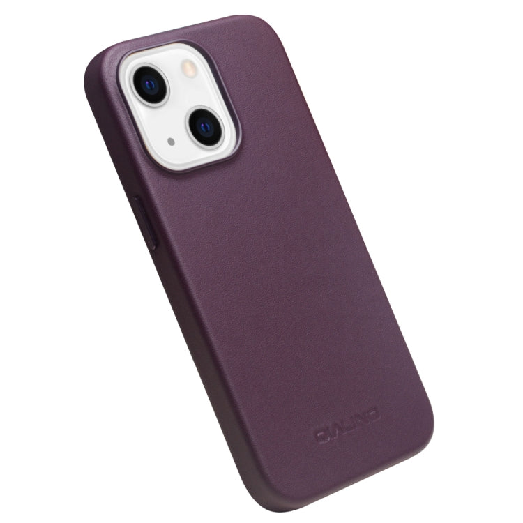 For iPhone 13 QIALINO Nappa Cowhide MagSafe Magnetic Protective Case(Purple Crystal) - iPhone 13 Cases by QIALINO | Online Shopping South Africa | PMC Jewellery | Buy Now Pay Later Mobicred