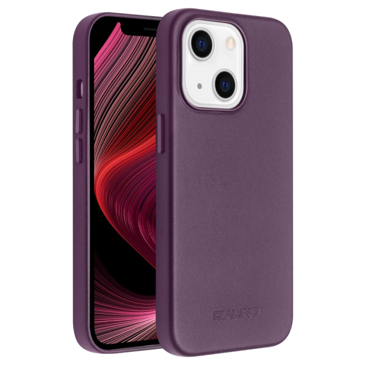 For iPhone 13 mini QIALINO Nappa Cowhide MagSafe Magnetic Protective Case (Purple Crystal) - iPhone 13 mini Cases by QIALINO | Online Shopping South Africa | PMC Jewellery | Buy Now Pay Later Mobicred