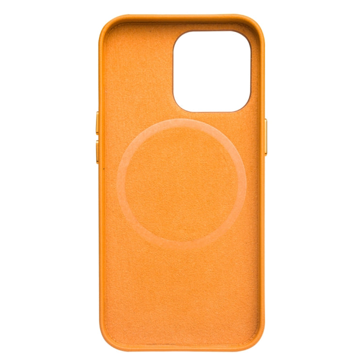 For iPhone 13 Pro Max QIALINO Nappa Cowhide MagSafe Magnetic Protective Case (Orange) - iPhone 13 Pro Max Cases by QIALINO | Online Shopping South Africa | PMC Jewellery | Buy Now Pay Later Mobicred