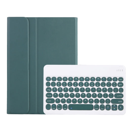 Y0N5 TPU Tablet Case Lambskin Texture Round Keycap Bluetooth Keyboard Leather Tablet Case with Holder For Xiaomi Pad 5 / 5 Pro(Dark Green + Dark Green) - Others Keyboard by PMC Jewellery | Online Shopping South Africa | PMC Jewellery