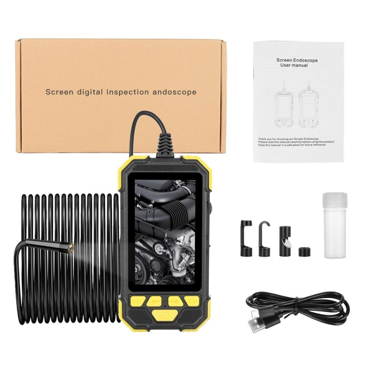 Y19 8mm Single Lens Hand-held Hard-wire Endoscope with 4.3-inch IPS Color LCD Screen, Cable Length:2m(Yellow) -  by PMC Jewellery | Online Shopping South Africa | PMC Jewellery | Buy Now Pay Later Mobicred