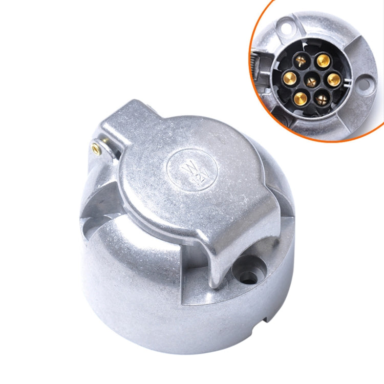 A0201 12V 7 Pin Round Plug Female Metal Trailer Adapter Connector Boat Carvan EU Plug - Terminal connectors by PMC Jewellery | Online Shopping South Africa | PMC Jewellery | Buy Now Pay Later Mobicred