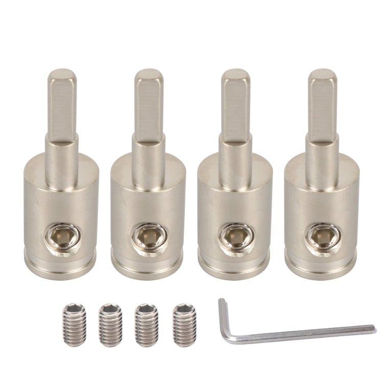 A5682 4 PCS Car Small Size Nickel-plated Brass 4GA to 8GA Audio Terminal Block with Screws - Terminal connectors by PMC Jewellery | Online Shopping South Africa | PMC Jewellery | Buy Now Pay Later Mobicred