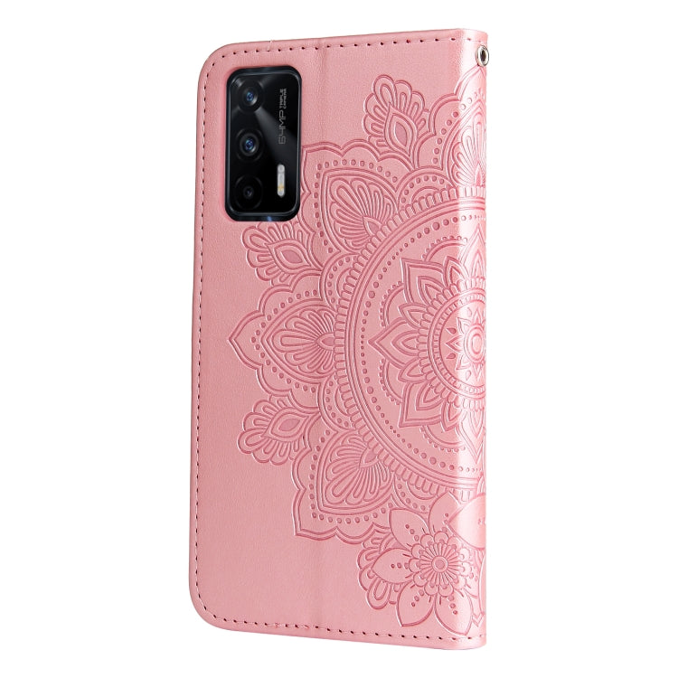 For OPPO Realme GT Master / Realme Q3 Pro 7-petal Flowers Embossing Pattern Horizontal Flip PU Leather Case with Holder & Card Slots & Wallet & Photo Frame(Rose Gold) - Realme Cases by PMC Jewellery | Online Shopping South Africa | PMC Jewellery | Buy Now Pay Later Mobicred