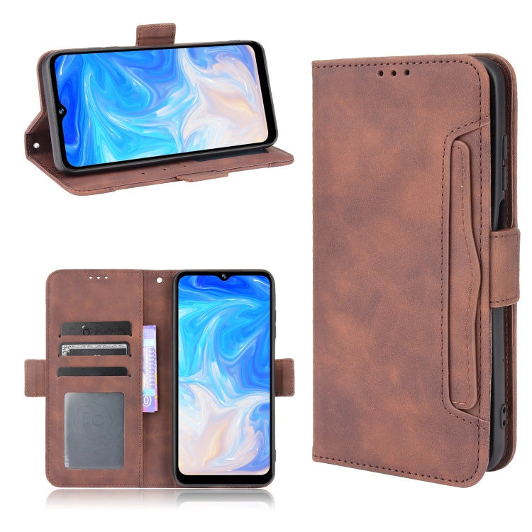For Doogee N40 Pro Skin Feel Calf Pattern Horizontal Flip Leather Case with Holder & Card Slots & Photo Frame(Brown) - More Brand by PMC Jewellery | Online Shopping South Africa | PMC Jewellery | Buy Now Pay Later Mobicred