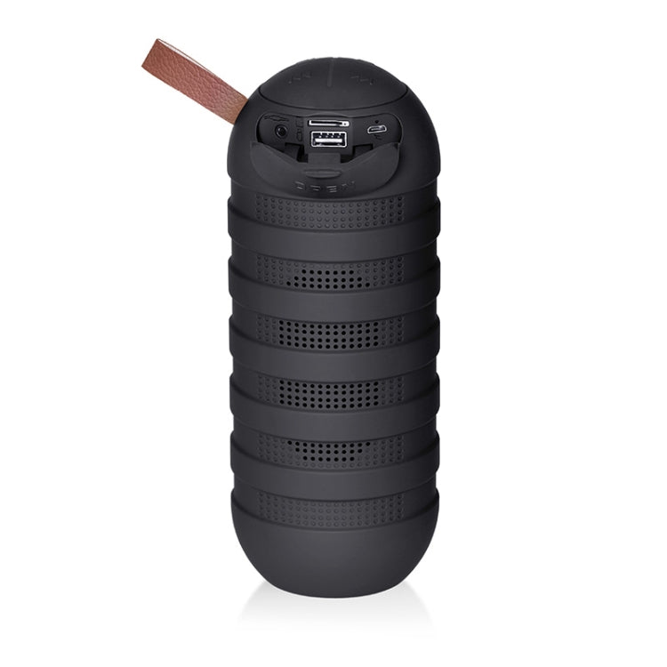 NewRixing NR-3025 TWS Outdoor Portable Splashproof Bluetooth Speaker with Flashlight Function(Black) - free shipping - PMC Jewellery - Order now!