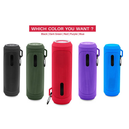 NewRixing NR-4016A TWS Outdoor Splashproof Bluetooth Speaker with Carabiner Handle & SOS Flashlight(Purple) - Desktop Speaker by NewRixing | Online Shopping South Africa | PMC Jewellery | Buy Now Pay Later Mobicred