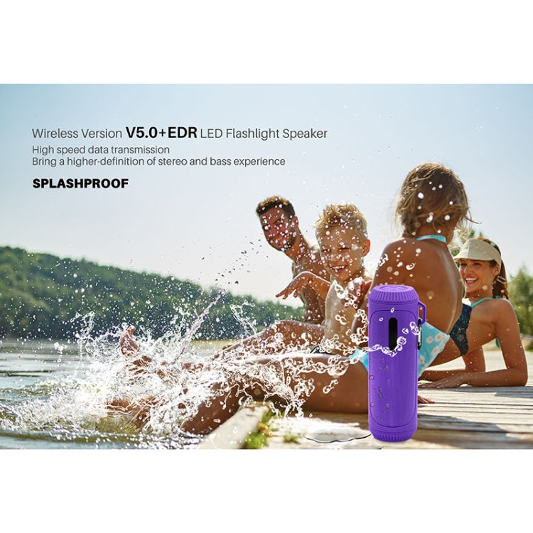 NewRixing NR-4016A TWS Outdoor Splashproof Bluetooth Speaker with Carabiner Handle & SOS Flashlight(Red) - free shipping - PMC Jewellery - Order now!