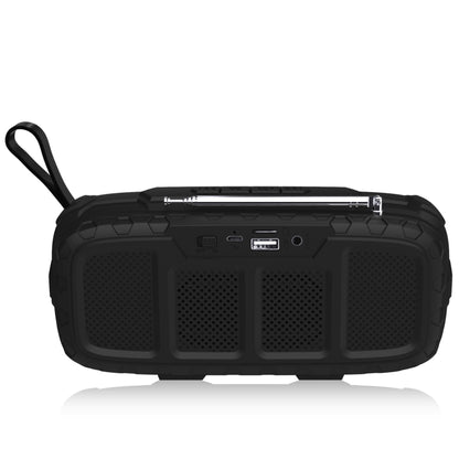 NewRixing NR-5018FM Outdoor Portable Bluetooth Speaker with Antenna, Support Hands-free Call / TF Card / FM / U Disk(Black) - Desktop Speaker by NewRixing | Online Shopping South Africa | PMC Jewellery | Buy Now Pay Later Mobicred