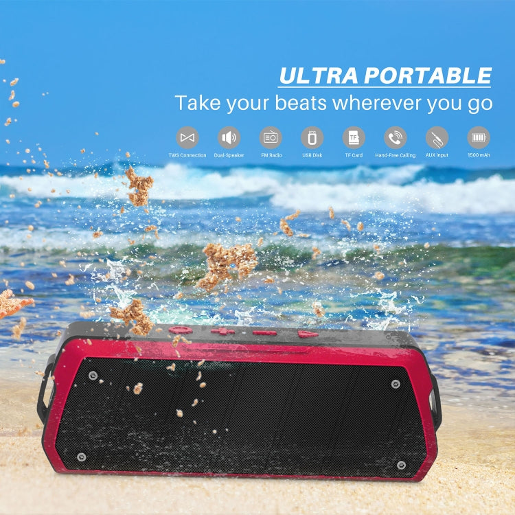 NewRixing NR-5000 IPX5 High Fidelity Bluetooth Speaker, Support Hands-free Call / TF Card / FM / U Disk(Grey) - free shipping - PMC Jewellery - Order now!