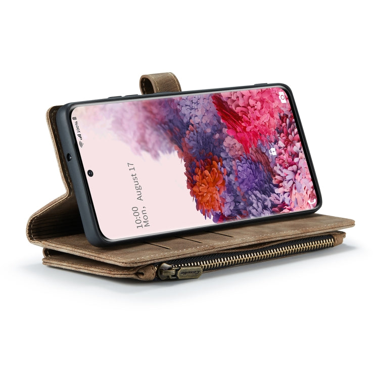 For Samsung Galaxy S20 5G CaseMe-C30 PU + TPU Multifunctional Horizontal Flip Leather Case with Holder & Card Slot & Wallet & Zipper Pocket(Brown) - Galaxy Phone Cases by CaseMe | Online Shopping South Africa | PMC Jewellery | Buy Now Pay Later Mobicred