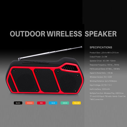 NewRixing NR-5011fm Outdoor Portable Bluetooth Speakerr, Support Hands-free Call / TF Card / FM / U Disk(Blue) - Desktop Speaker by NewRixing | Online Shopping South Africa | PMC Jewellery | Buy Now Pay Later Mobicred