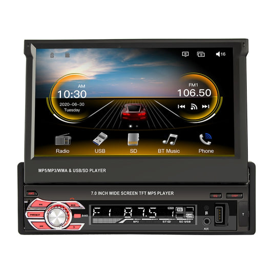 9601C HD 7 inch Universal Car Manually Retractable Screen MP5 Player with Carplay, Support FM & Bluetooth & TF Card - Car MP3 & MP4 & MP5 by PMC Jewellery | Online Shopping South Africa | PMC Jewellery