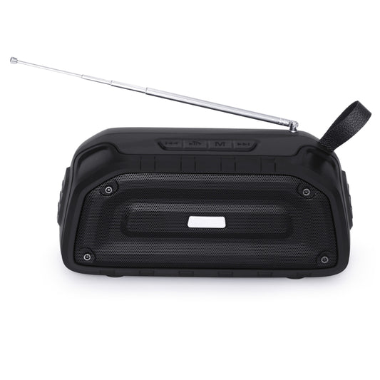 New Rixing NR-906FM TWS Waterproof Bluetooth Speaker Support Hands-free Call / FM with Handle & Antenna(Black) - Desktop Speaker by NewRixing | Online Shopping South Africa | PMC Jewellery | Buy Now Pay Later Mobicred